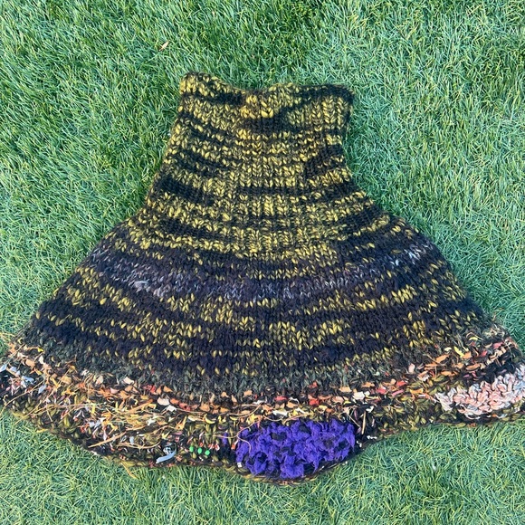 Hand Knit Embellished Poncho - Picture 2 of 2